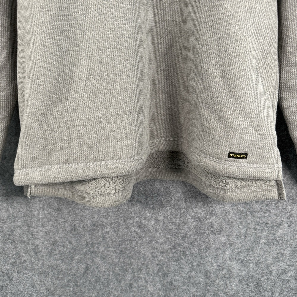 Stanley Sweatshirt Mens M Gray Sherpa Lined Quarter Zip Pullover Outdoors Casual - Picture 4 of 14